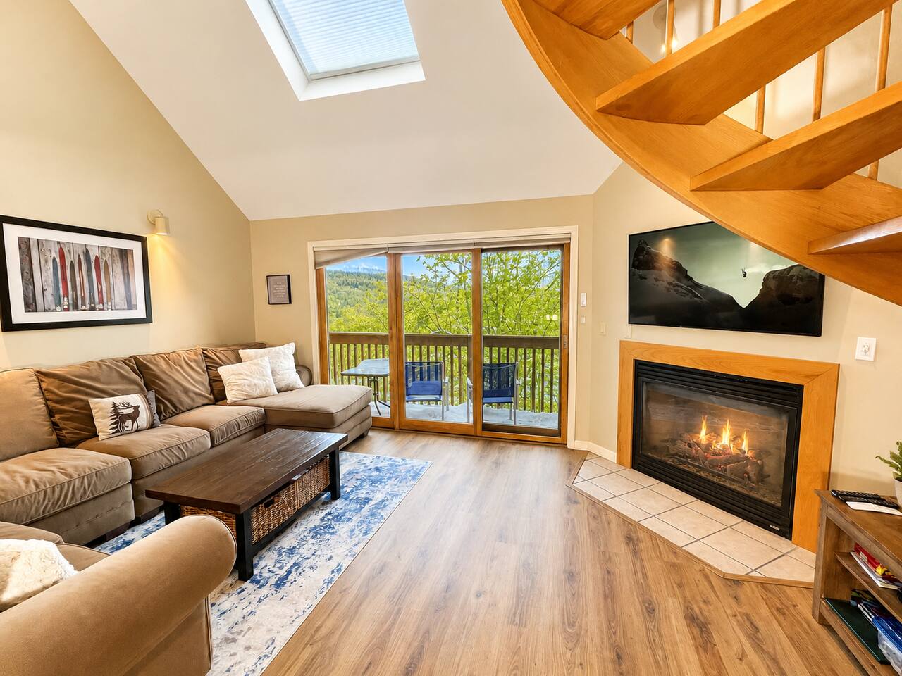 Cozy living room with fireplace